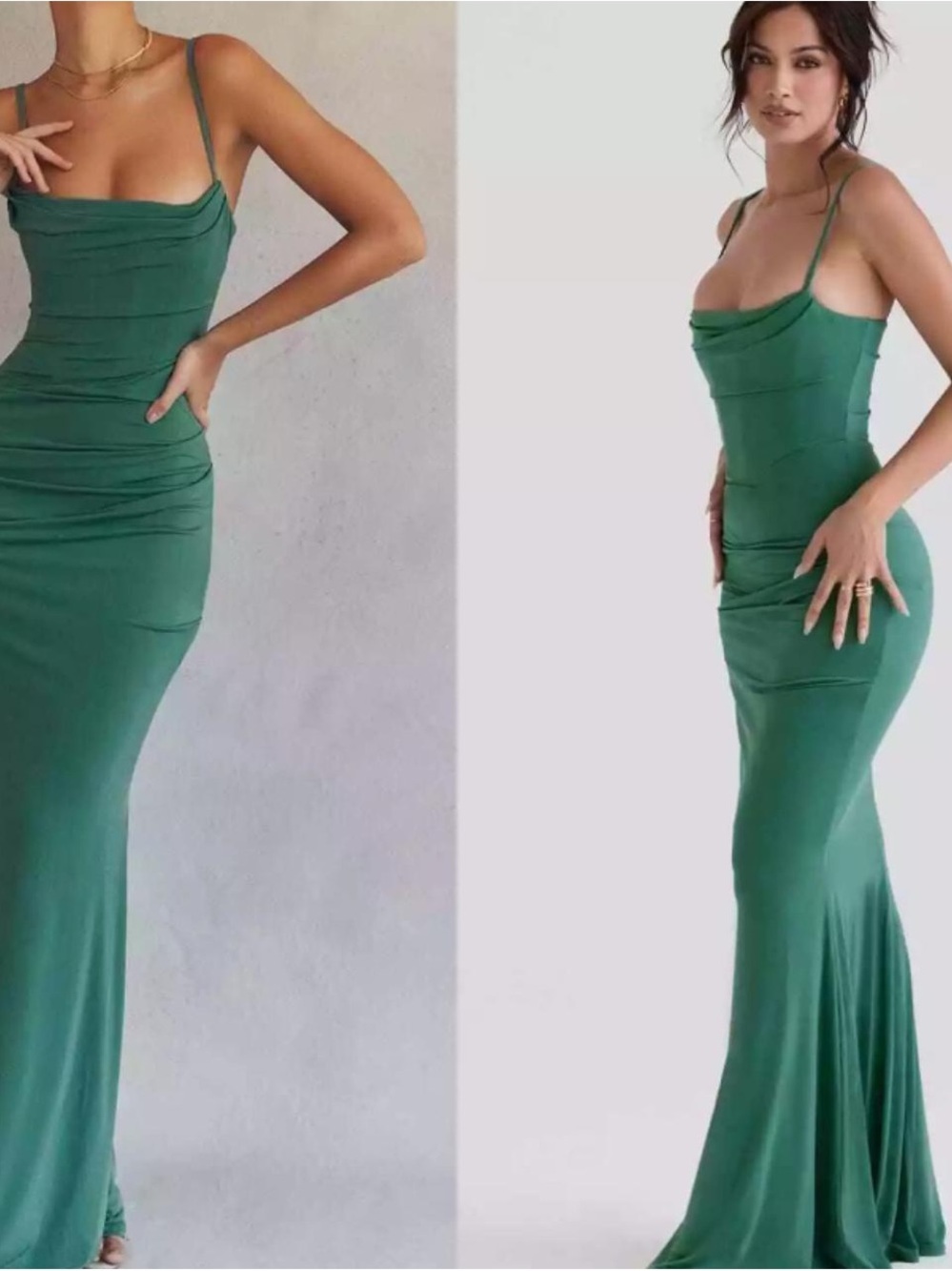 House of CB Pine Green Spaghetti-Strap Maxi Dress - Picture 7 of 7